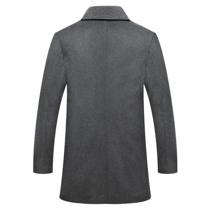 Men's Classic Double Breasted Wool Blend Pea Coat
